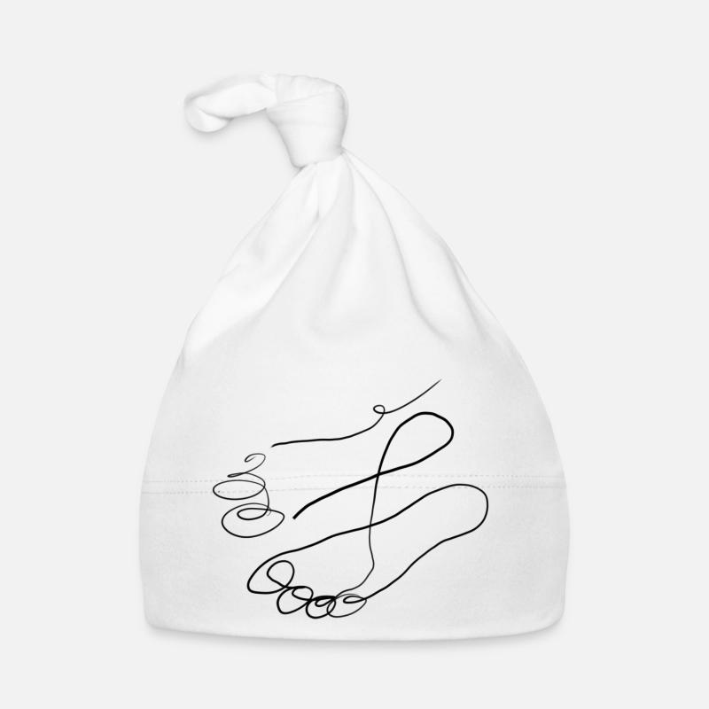 Barefoot paths go line art Organic Baby Cap