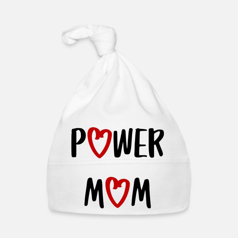 power mom Mama Mutter Kinder Eltern Schrift Baby Bio-Mütze