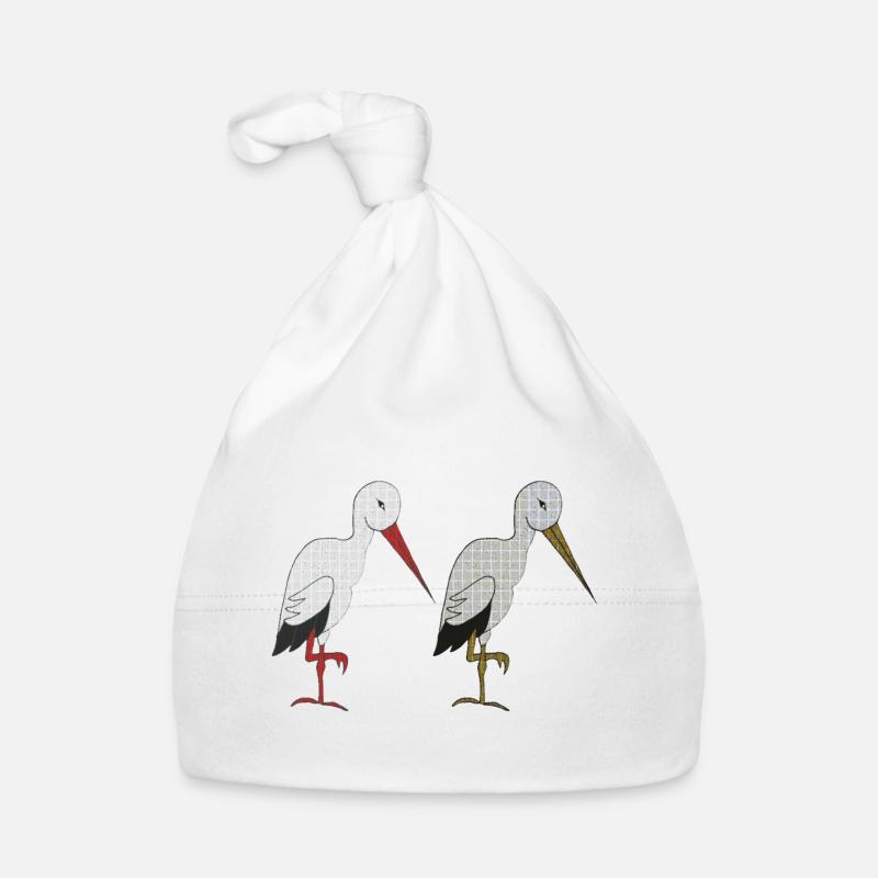 pair of storks Organic Baby Cap