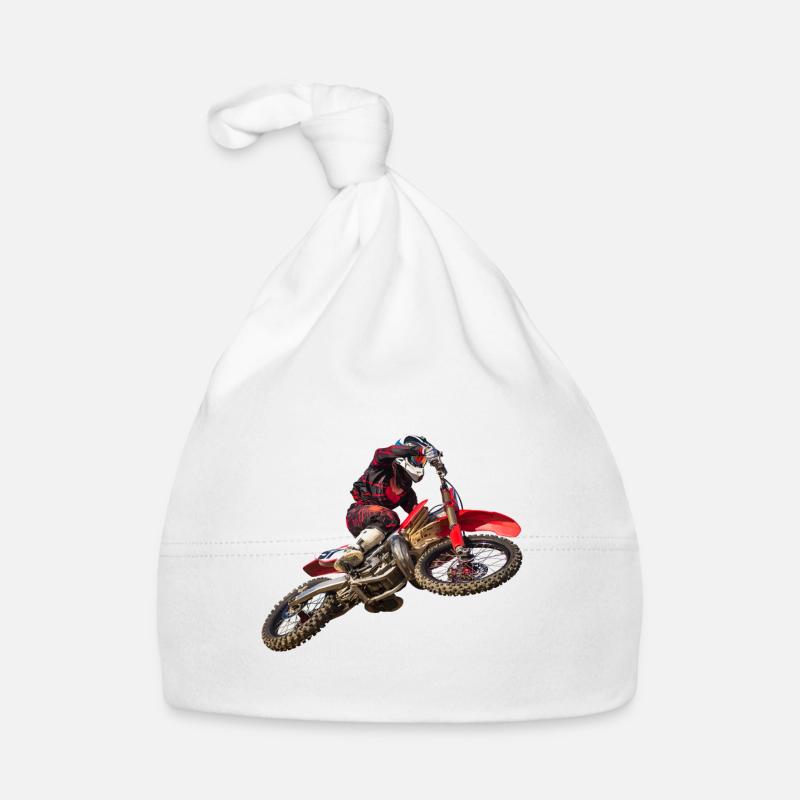 Motocross - Bonnet bio Bébé - blanc