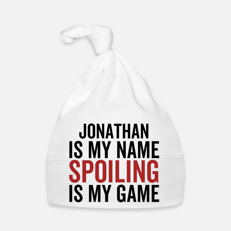 Jonathan est mon nom Spoiling est mon jeu Bonnet bio Bébé