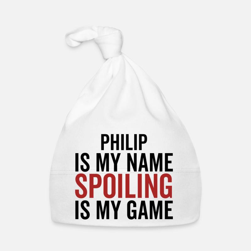 Philip est mon nom Spoiling est mon jeu Bonnet bio Bébé
