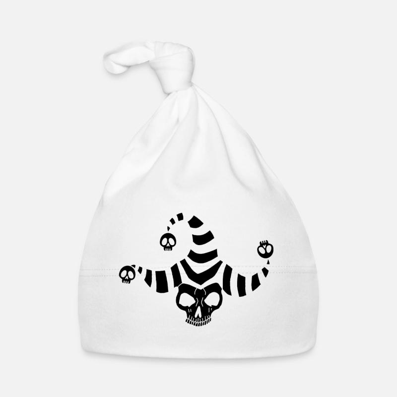 Teschio di Goblin Nero Cappellino ecologico per neonato