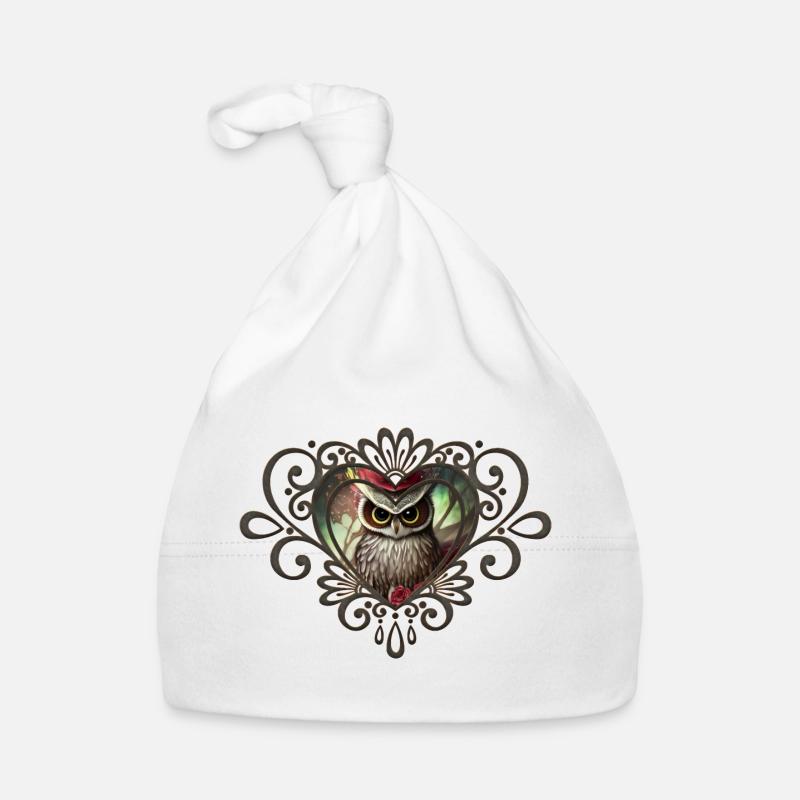 Schöne Eule, der Vogel der Nacht Baby Bio-Mütze