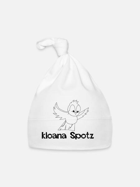 kloana Spotz-kleiner Spatz,Austrian dialect - Organic Baby Cap - white - Front