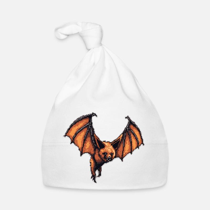 Pixel art du renard volant à l’ancienne manière 8 bits et apparence Bonnet bio Bébé