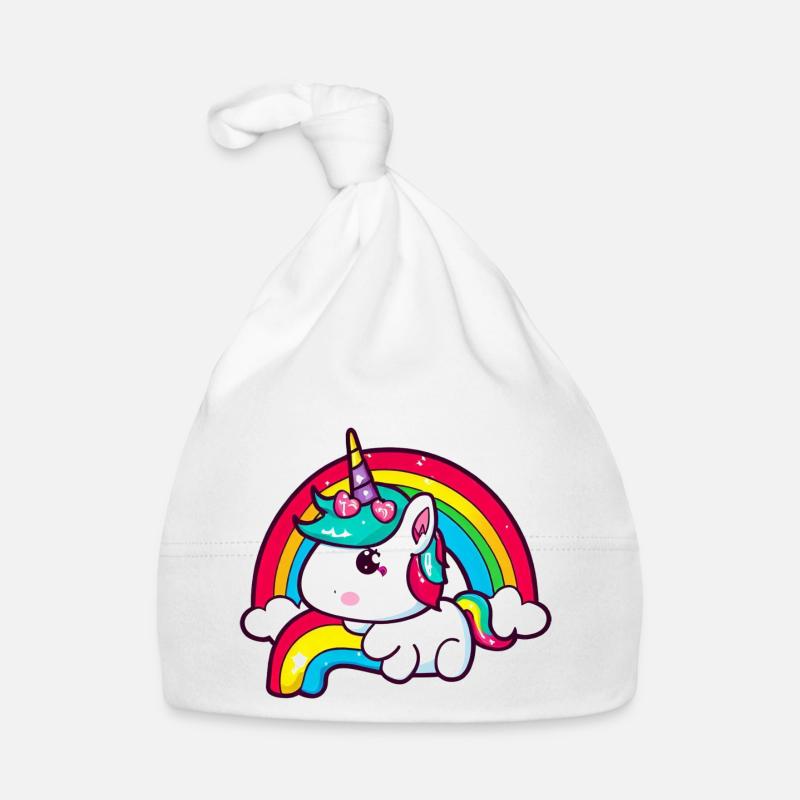 Unicorn rainbow Baby Bio-Mütze