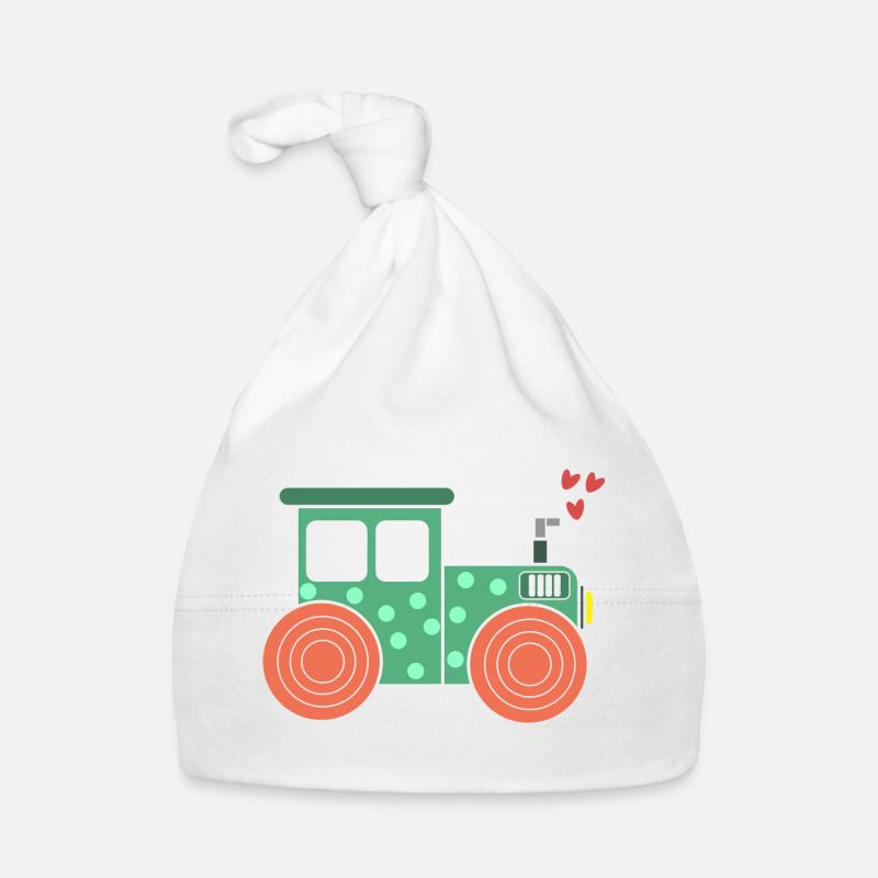 Kraftfahrzeug Ackerbau Herz Traktor Biobauer Feld Baby Bio-Mütze