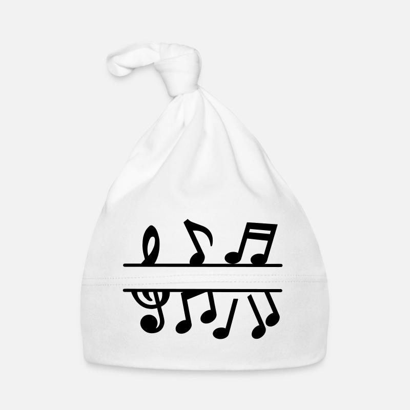Notes de musique avec bannière de texte de clé musicale Bonnet bio Bébé