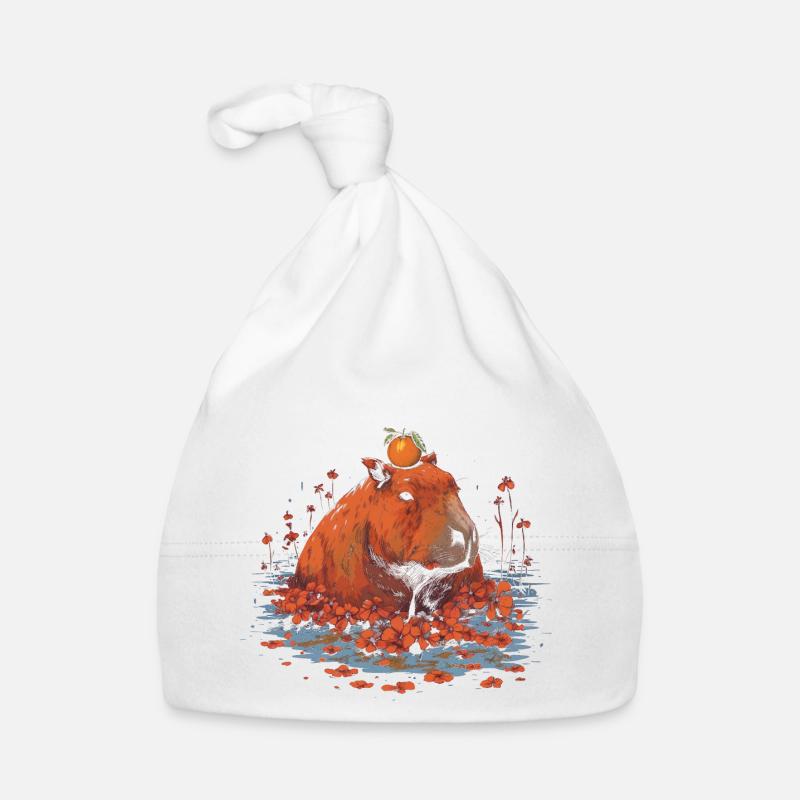 Orange capybara Organic Baby Cap