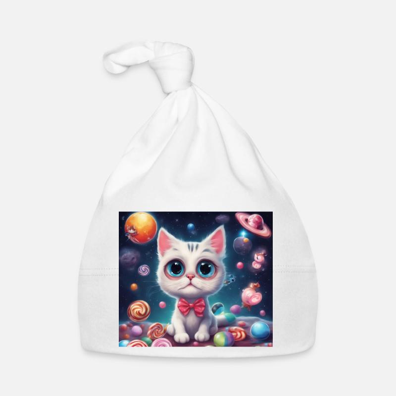 Katze Katze Katze - Baby Bio-Mütze - Weiß