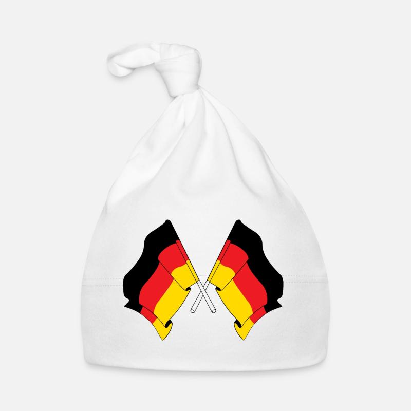 Deux drapeaux Allemagne Bonnet bio Bébé