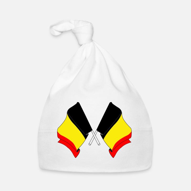 Two flags Belgium crossed Organic Baby Cap