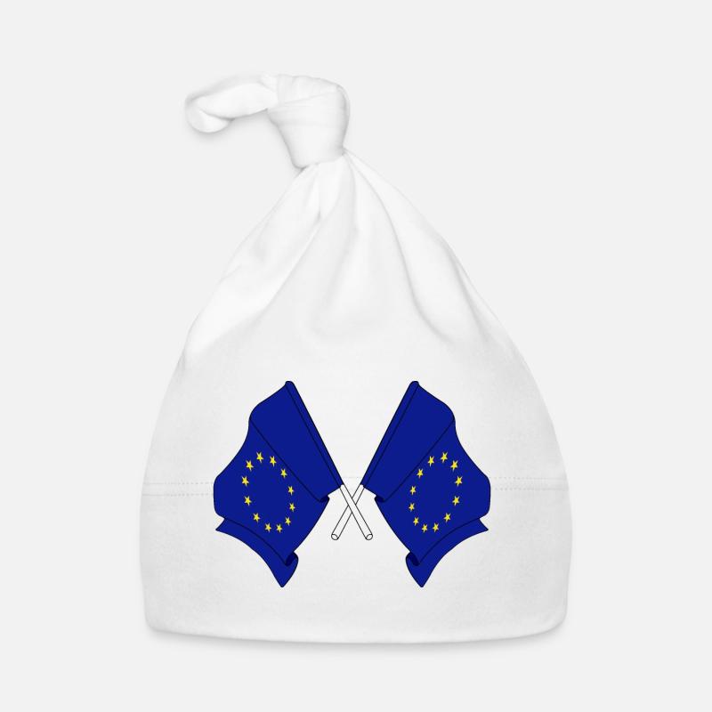 Deux drapeaux de l’Union européenne Bonnet bio Bébé