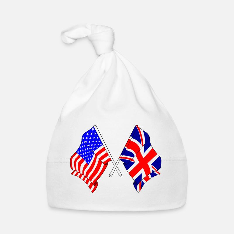 Drapeau des États-Unis et drapeau de l’Angleterre Bonnet bio Bébé