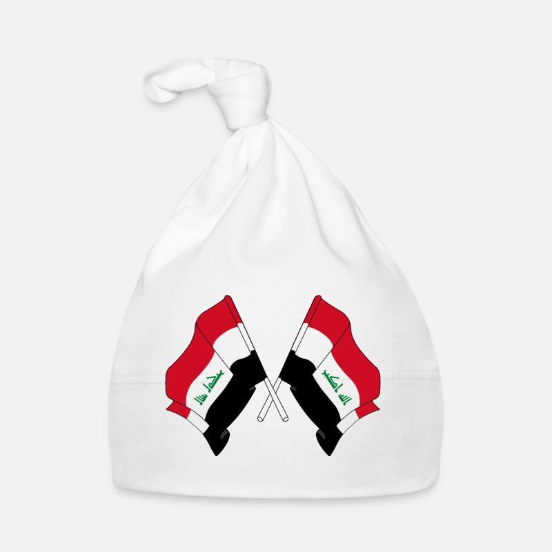 Deux drapeaux croisés de l’Irak Bonnet bio Bébé