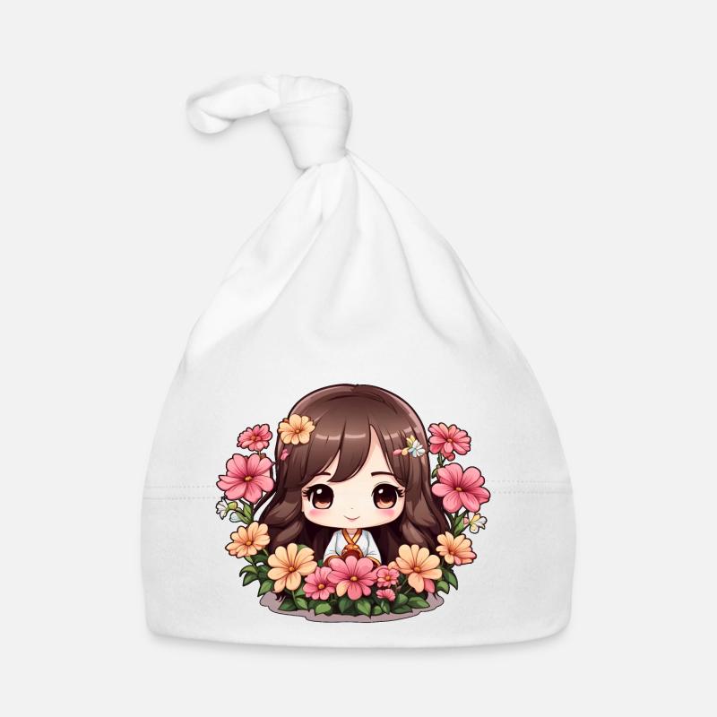 Une chibi en fleurs Bonnet bio Bébé