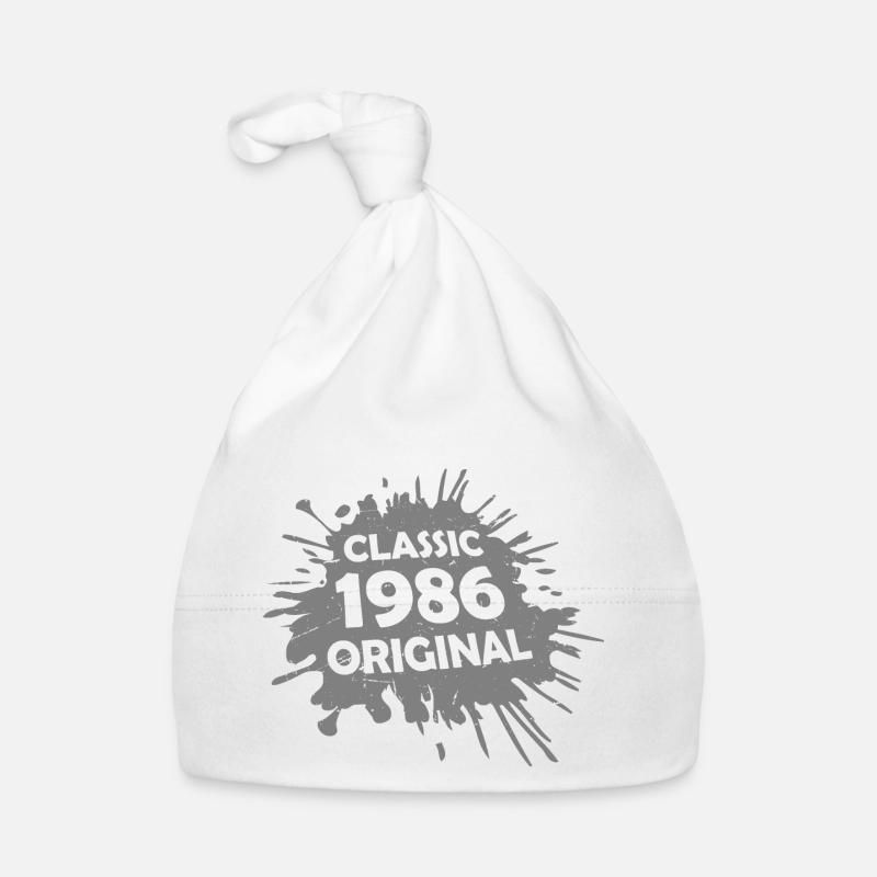 Classique 1986 Original année de naissance Vintage des années 80 Bonnet bio Bébé