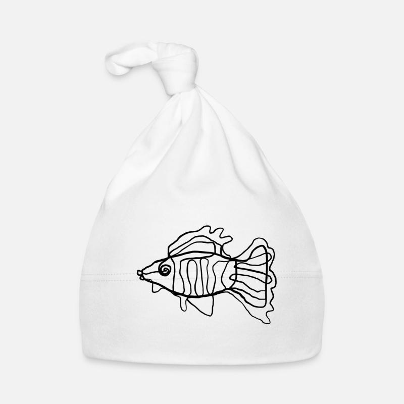 Fish - Organic Baby Cap - white