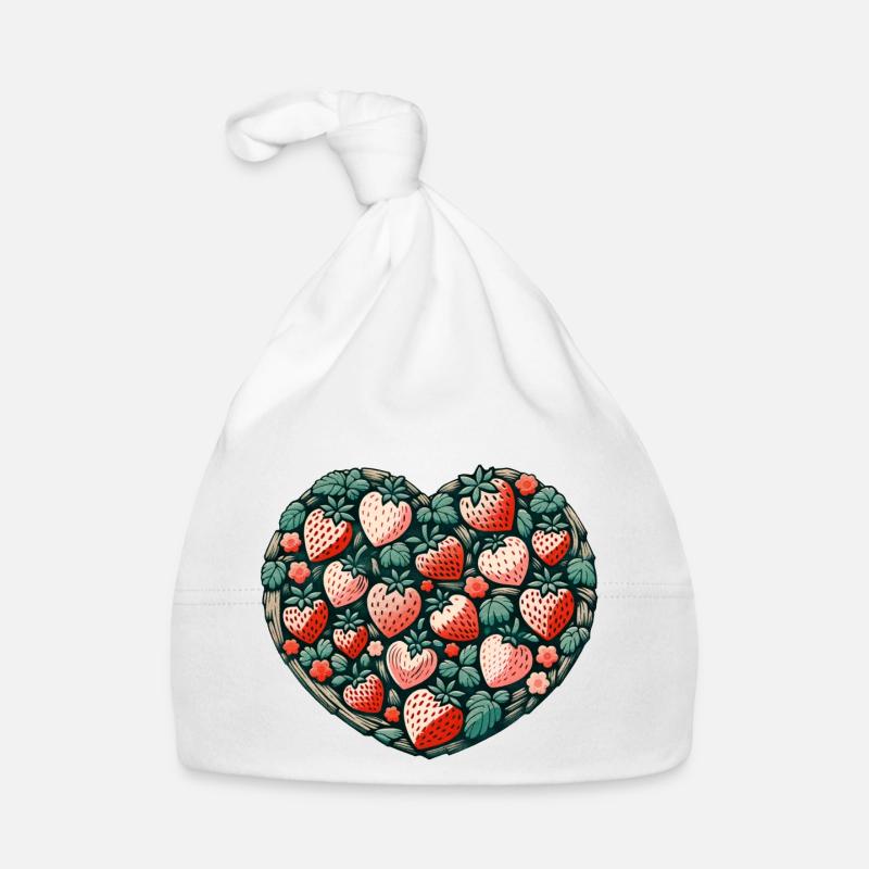 Strawberry love Organic Baby Cap
