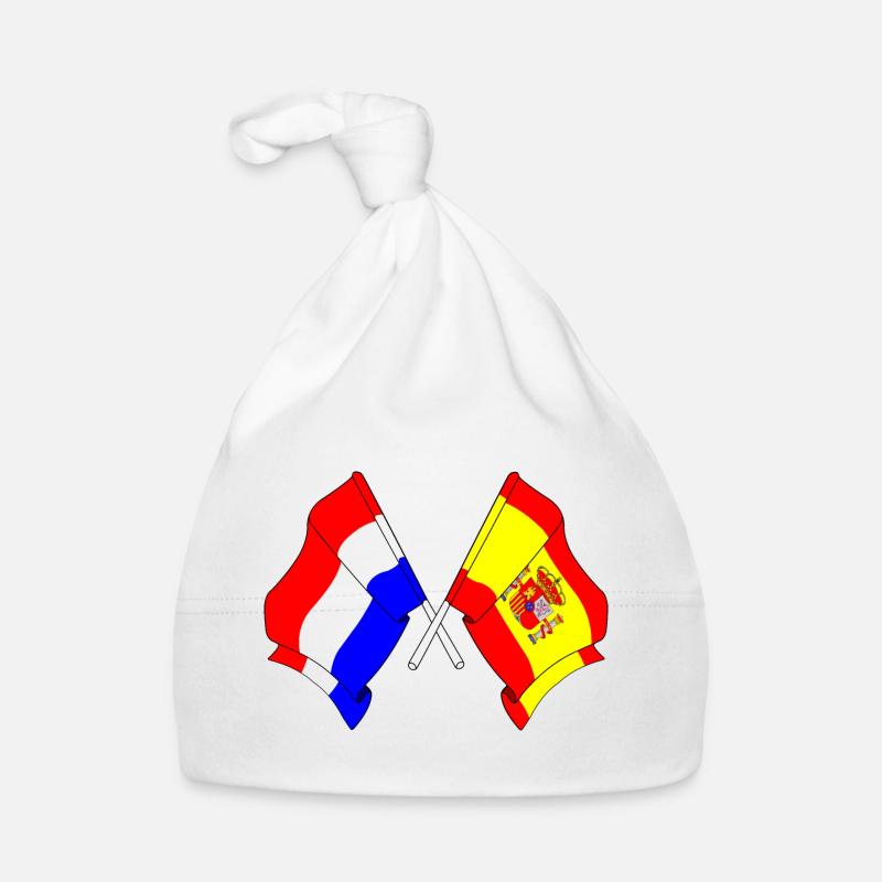 Drapeau des Pays-Bas et drapeau de l’Espagne Bonnet bio Bébé