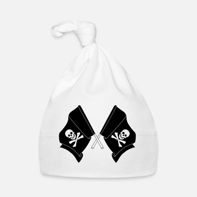 Two Flags Crossed Pirates Organic Baby Cap