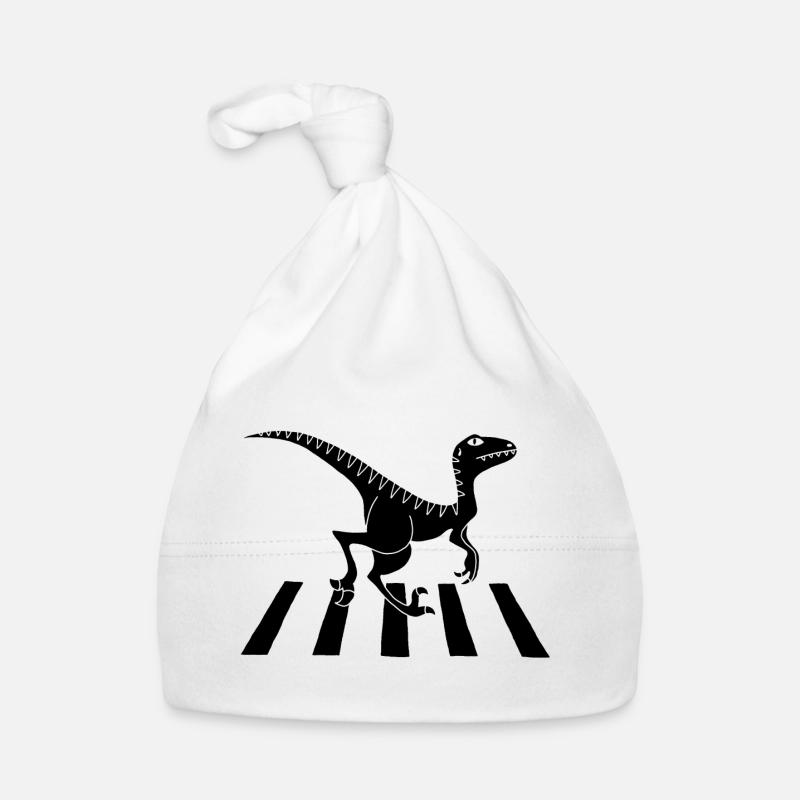 Pedestrian Dinosaur (Black) Organic Baby Cap