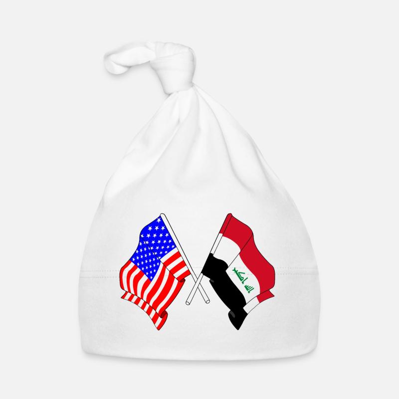 Drapeau des États-Unis et drapeau de l’Irak Bonnet bio Bébé