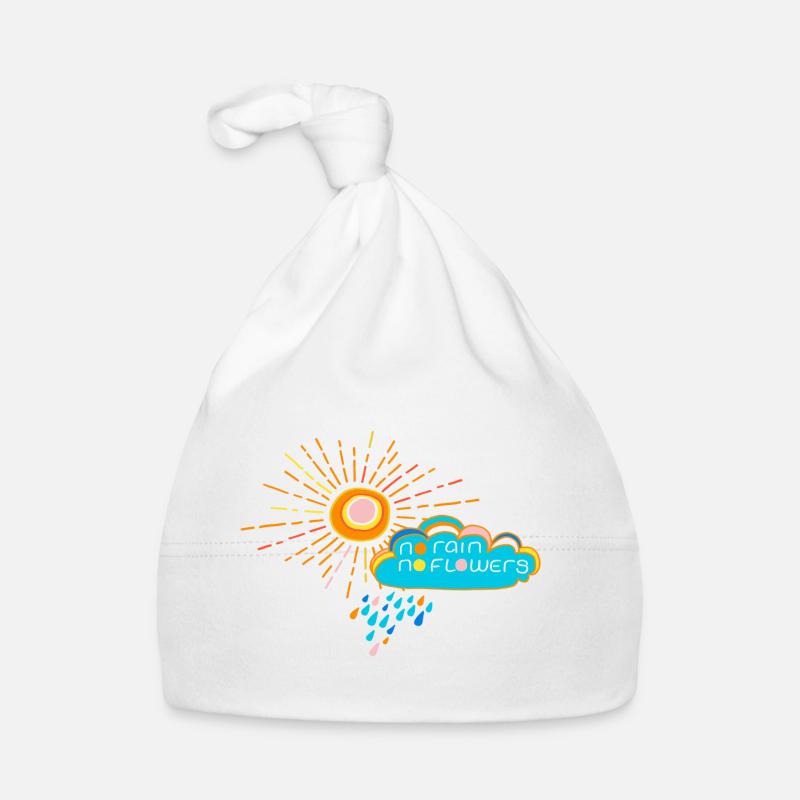 Pas de pluie, pas de fleurs - Bonnet bio Bébé - blanc
