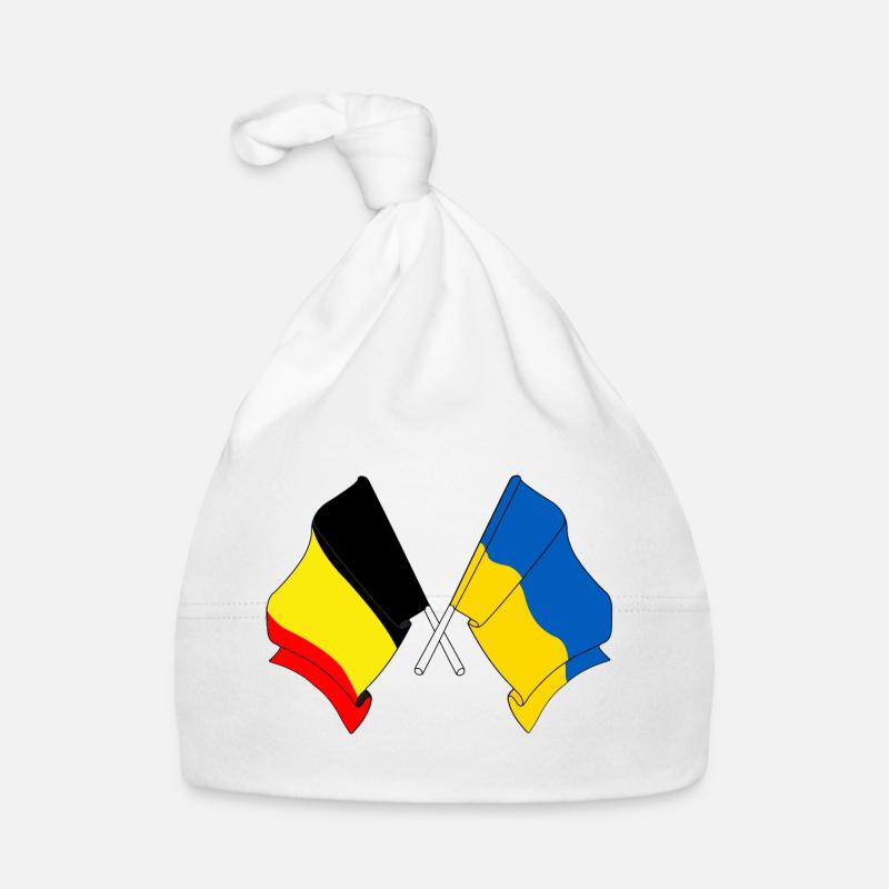 Flag Belgium, flag Ukraine Organic Baby Cap