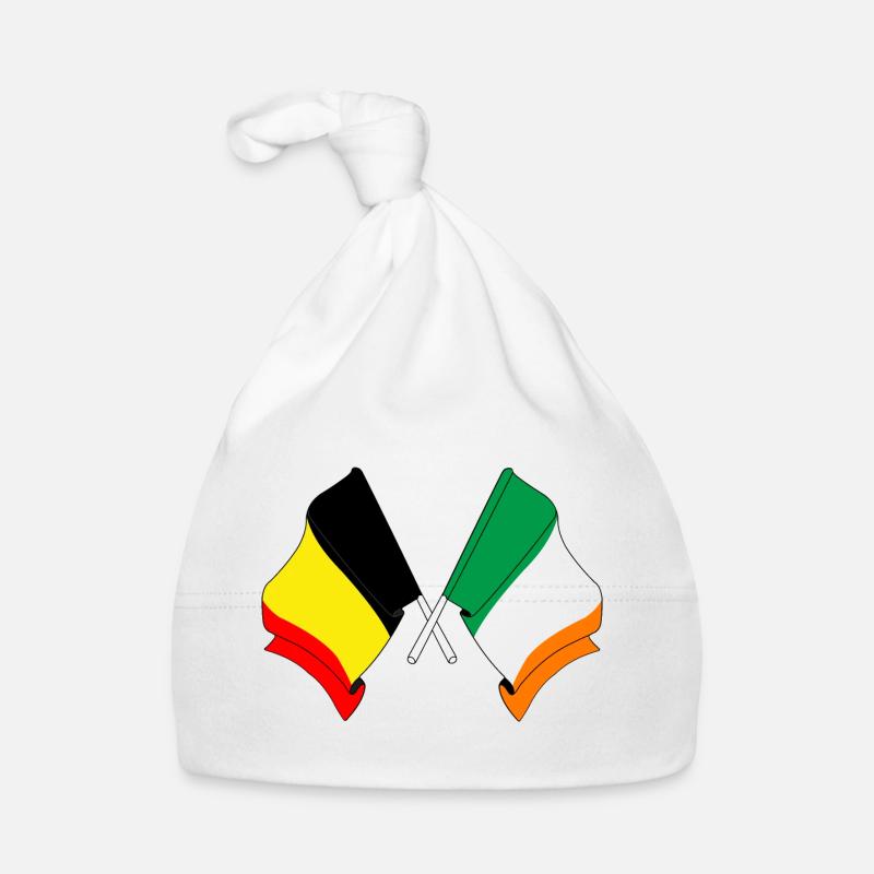Drapeau Belgique, drapeau Irlande Bonnet bio Bébé