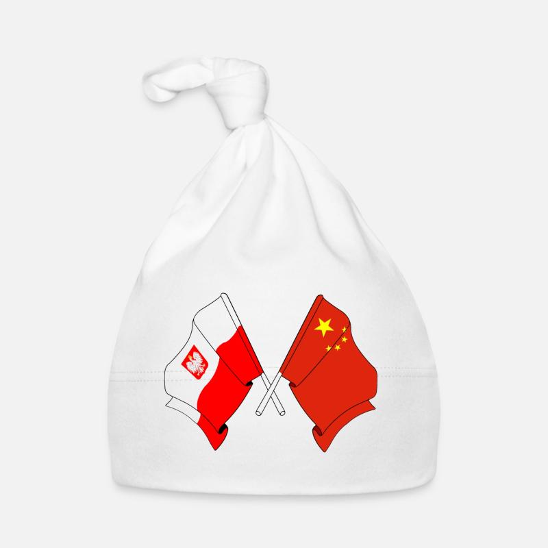 Drapeau de la Pologne, drapeau de la Chine Bonnet bio Bébé