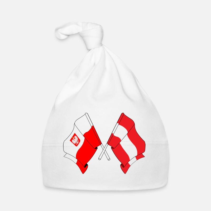 Drapeau de la Pologne et drapeau de l’Autriche Bonnet bio Bébé