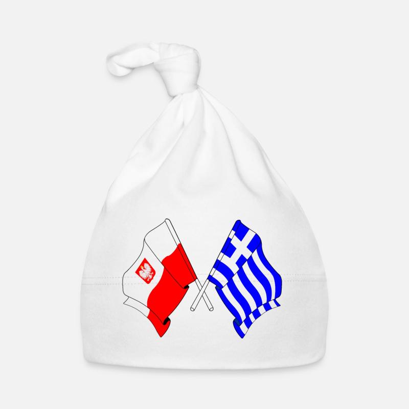Drapeau Pologne, drapeau Grèce Bonnet bio Bébé