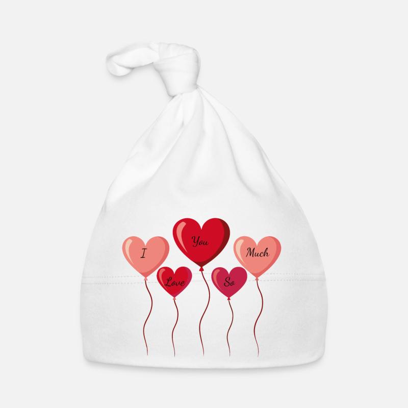 I love you so much mit Herzen Baby Bio-Mütze
