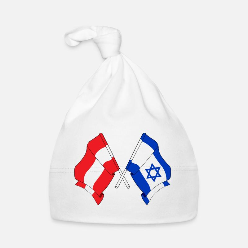 Drapeau Autriche, drapeau Israël Bonnet bio Bébé