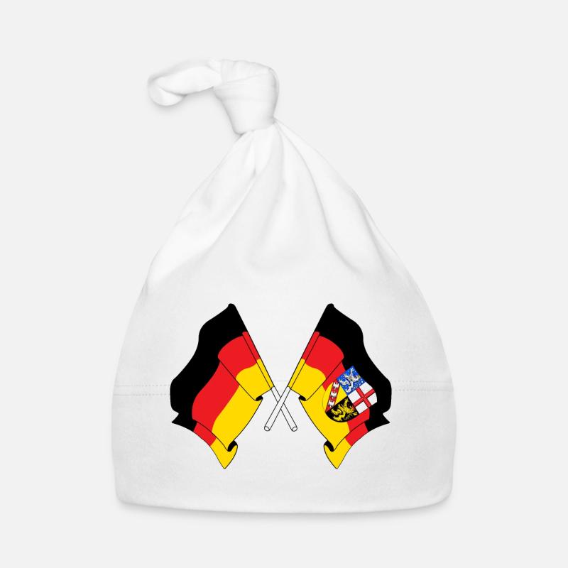 Flag Germany, Saarland crossed Organic Baby Cap