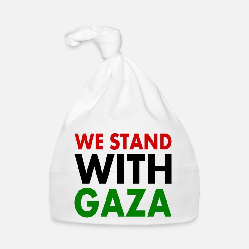 We stand with palestine - Bonnet bio Bébé - blanc