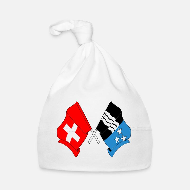 Drapeau de la Suisse et drapeau de l’Argovie Bonnet bio Bébé