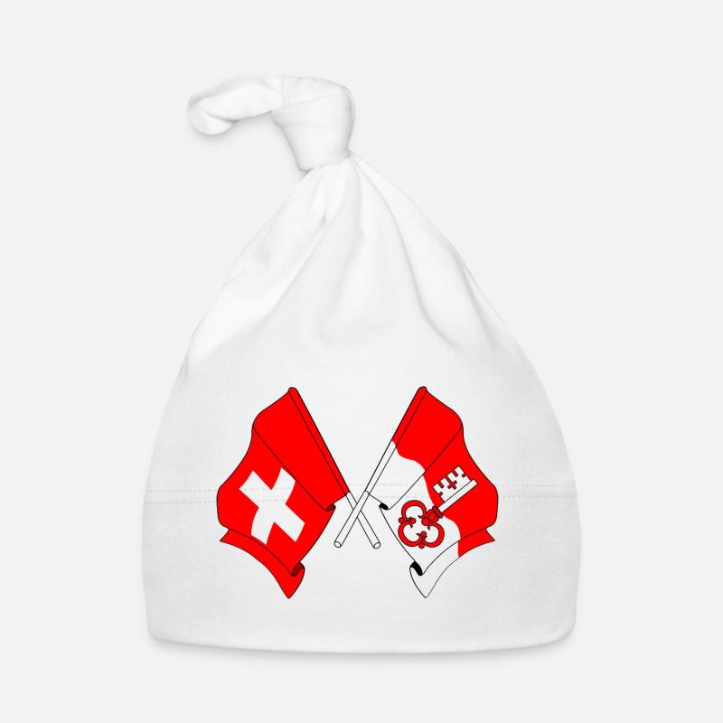 Drapeau de la Suisse et drapeau d’Obwald Bonnet bio Bébé