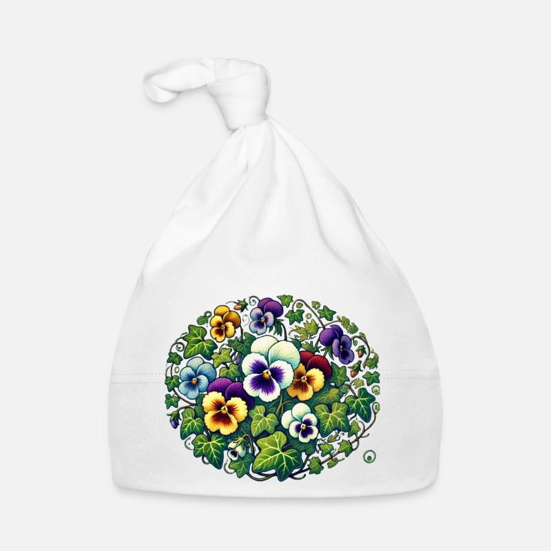 Pansies Organic Baby Cap