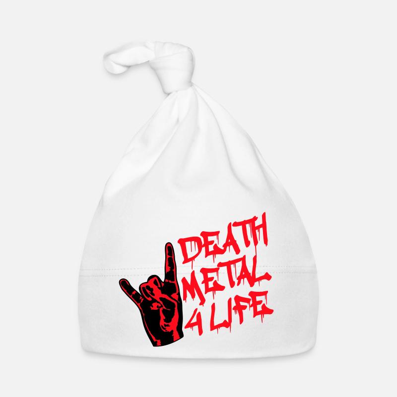 Heavy Death Metal 4 Life Hard Rock Cool Geste de la main Bonnet bio Bébé