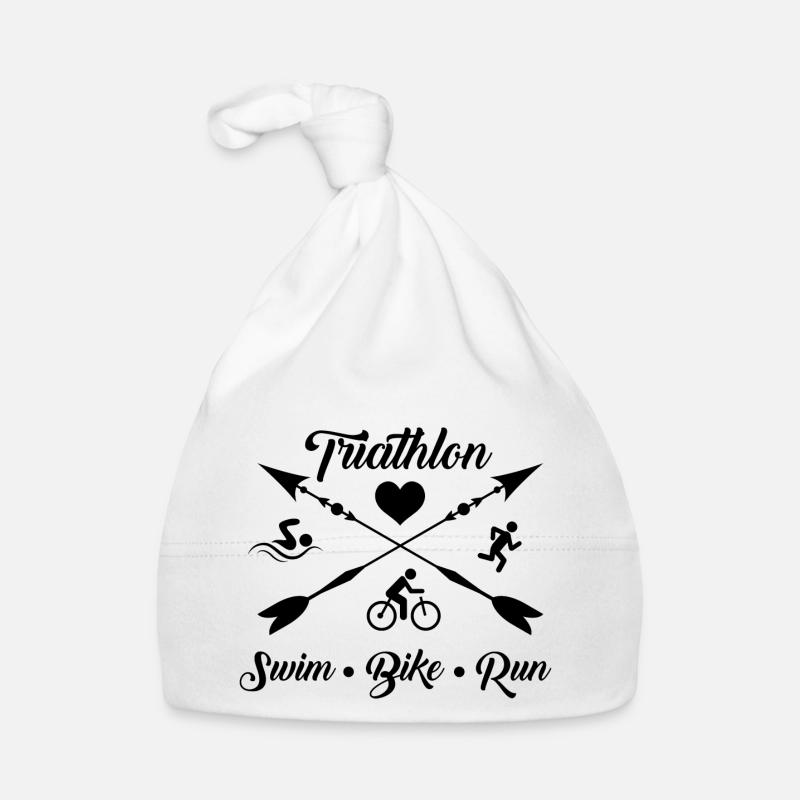 Triathlon Course à pied Natation Cyclisme - Bonnet bio Bébé - blanc