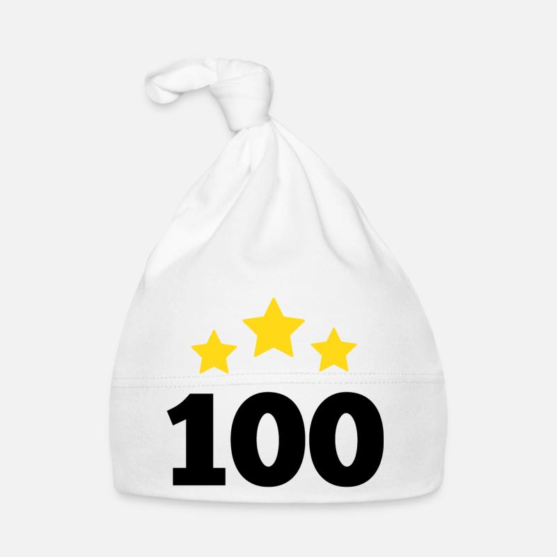 100 ans étoile - cadeau 100e anniversaire - Bonnet bio Bébé - blanc