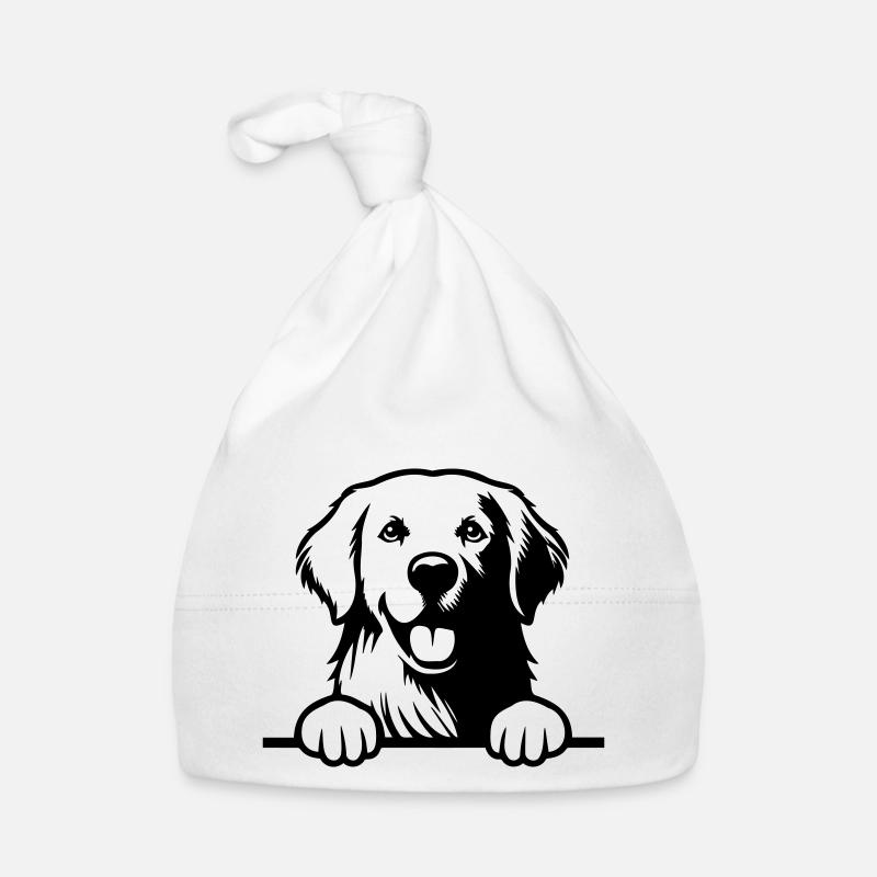 Golden retriever - Bonnet bio Bébé - blanc
