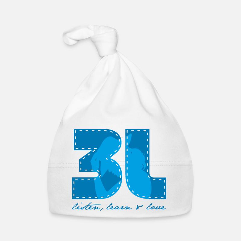 3L - listen learn love Baby Bio-Mütze