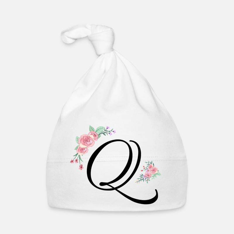 Buchstabe q Blumen Baby Bio-Mütze