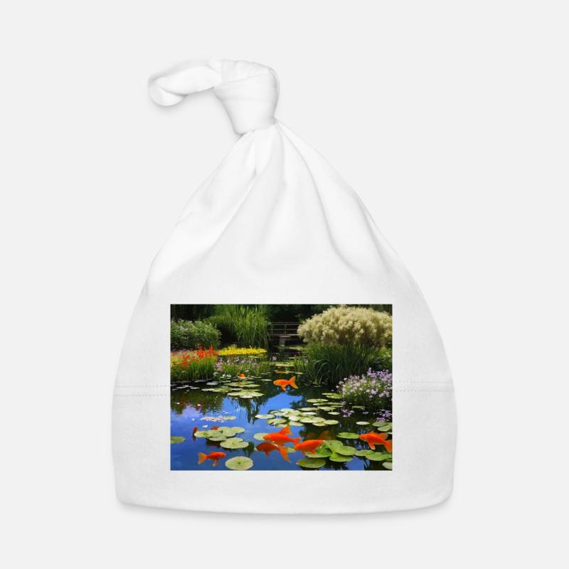 Poissons koï dans des eaux tranquilles Bonnet bio Bébé