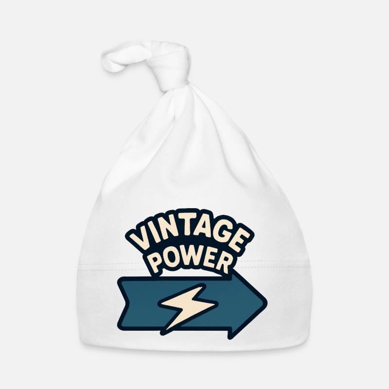 Stylized Arrow & Lightning - Organic Baby Cap - white