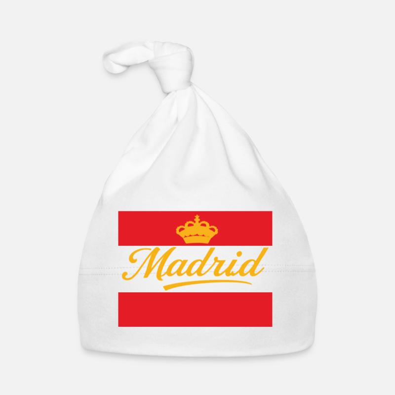 Madrid Crown Design on Red Organic Baby Cap